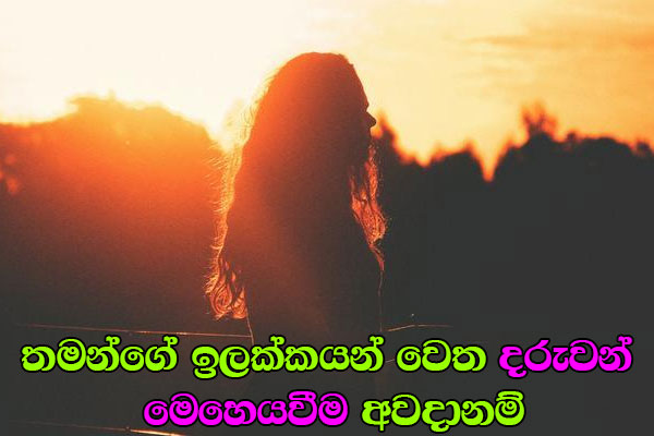 තමන්ගේ ඉලක්කයන් වෙත දරුවන් මෙහෙයවීම අවදානම්