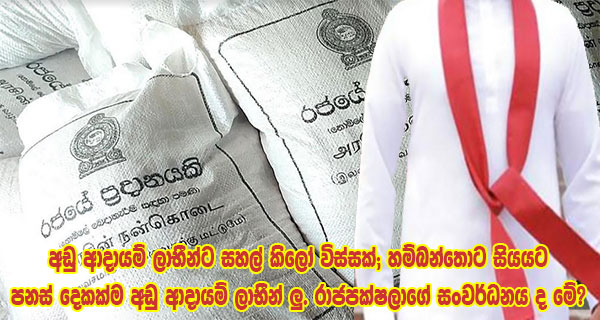 අඩු ආදායම් ලාභීන්ට සහල් කිලෝ විස්සක්; හම්බන්තොට සියයට පනස් දෙකක්ම අඩු ආදායම් ලාභීන් ලු.රාජපක්ෂලාගේ සංවර්ධනය ද මේ?